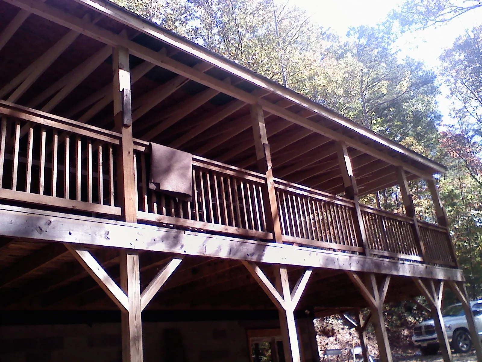 Timber framing under a new elevated porch and deck — Roof Leak Repair in Dilworth by Roofing Brothers